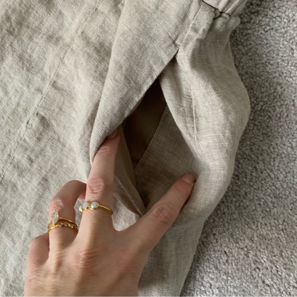 Quince Cream 100% Linen Skirt - Picture 3 of 9